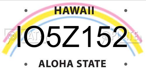 IO5Z152 Hawaii License Plate