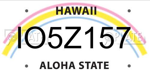 IO5Z157 Hawaii License Plate