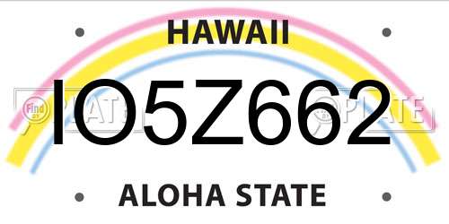 IO5Z662 Hawaii License Plate
