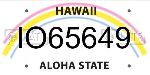 IO65649 Hawaii License Plate