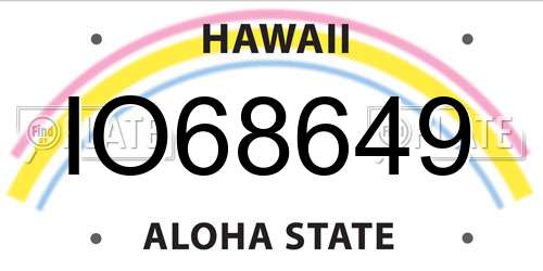 IO68649 Hawaii License Plate
