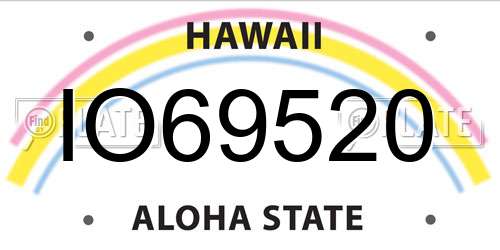 IO69520 Hawaii License Plate