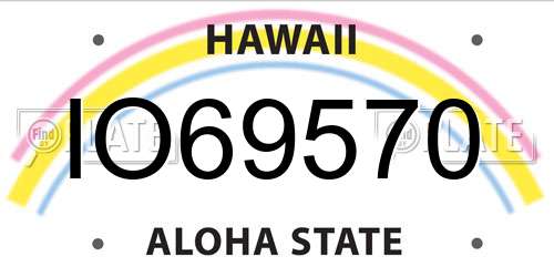 IO69570 Hawaii License Plate