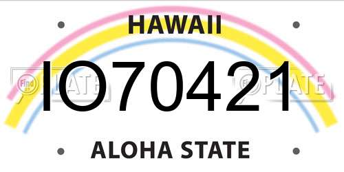 IO70421 Hawaii License Plate