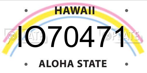 IO70471 Hawaii License Plate