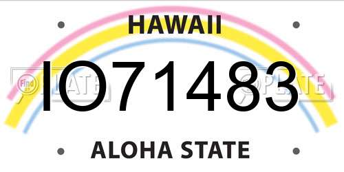 IO71483 Hawaii License Plate