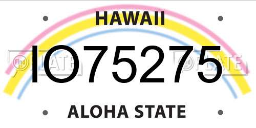 IO75275 Hawaii License Plate