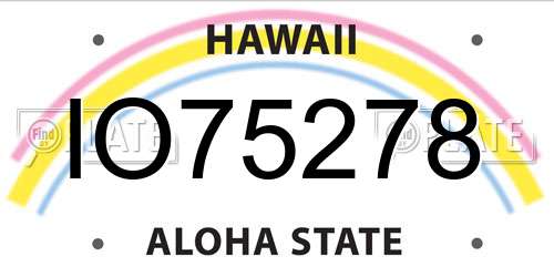 IO75278 Hawaii License Plate