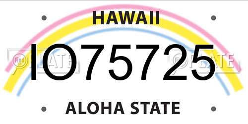 IO75725 Hawaii License Plate