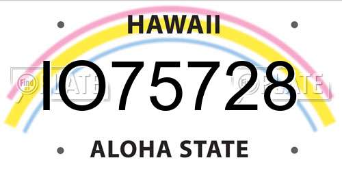 IO75728 Hawaii License Plate