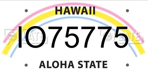 IO75775 Hawaii License Plate