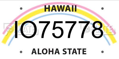 IO75778 Hawaii License Plate