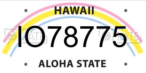 IO78775 Hawaii License Plate