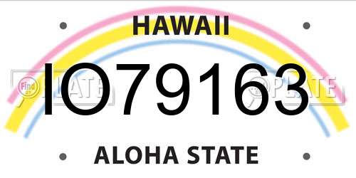 IO79163 Hawaii License Plate