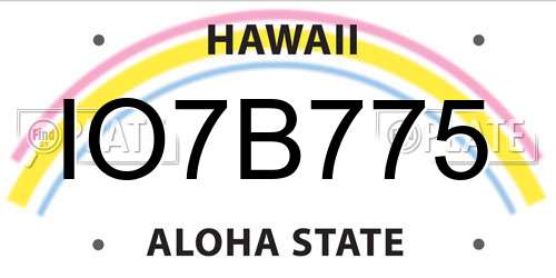 IO7B775 Hawaii License Plate