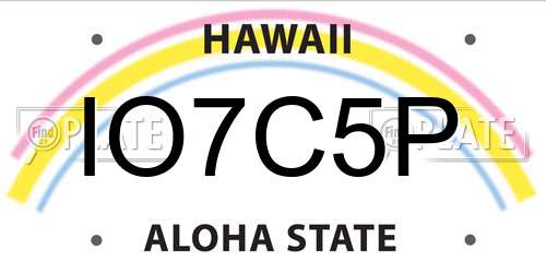 IO7C5P Hawaii License Plate