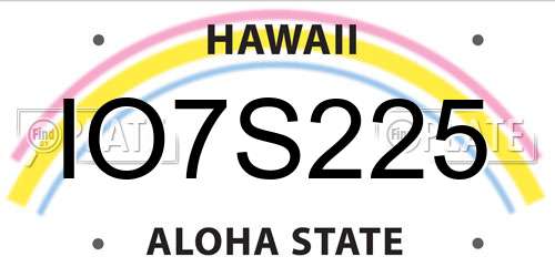 IO7S225 Hawaii License Plate