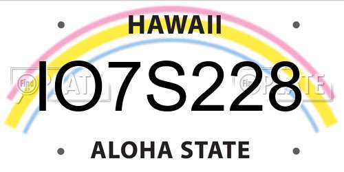 IO7S228 Hawaii License Plate