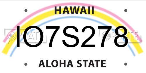 IO7S278 Hawaii License Plate
