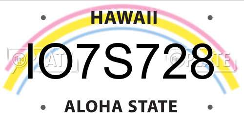 IO7S728 Hawaii License Plate