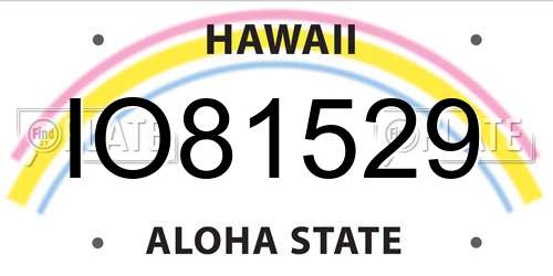 IO81529 Hawaii License Plate