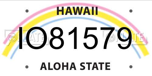 IO81579 Hawaii License Plate
