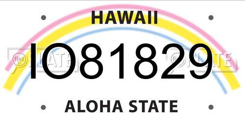 IO81829 Hawaii License Plate