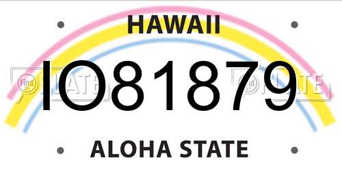 IO81879 Hawaii License Plate