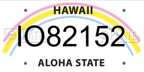 IO82152 Hawaii License Plate