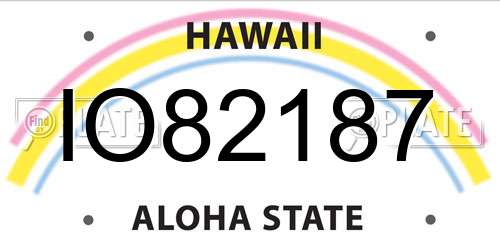 IO82187 Hawaii License Plate