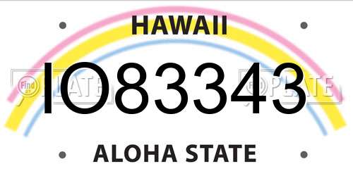 IO83343 Hawaii License Plate