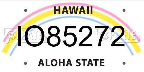 IO85272 Hawaii License Plate