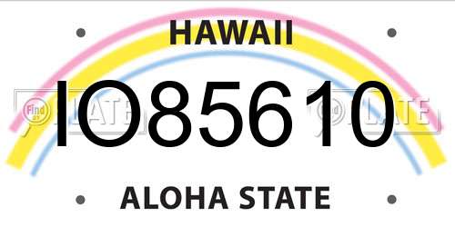 IO85610 Hawaii License Plate