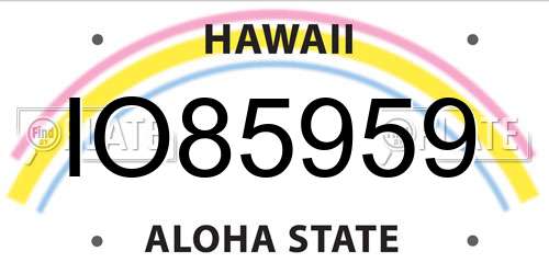 IO85959 Hawaii License Plate