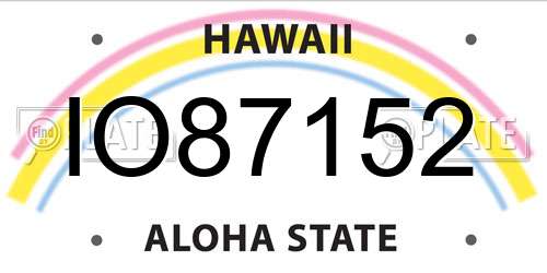 IO87152 Hawaii License Plate