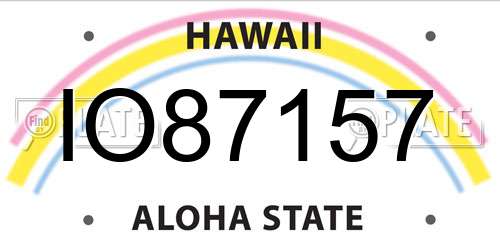 IO87157 Hawaii License Plate