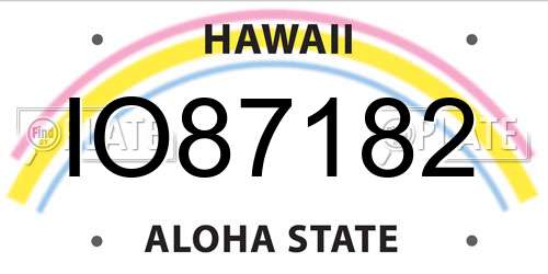 IO87182 Hawaii License Plate