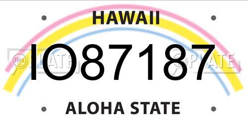 IO87187 Hawaii License Plate