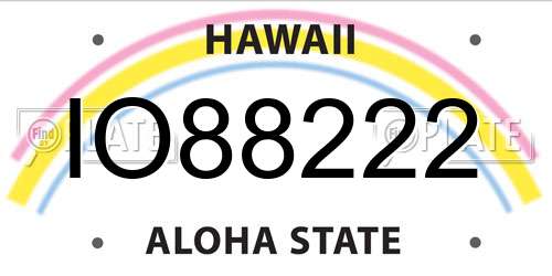 IO88222 Hawaii License Plate