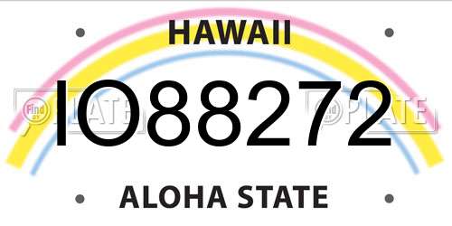 IO88272 Hawaii License Plate