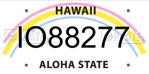 IO88277 Hawaii License Plate