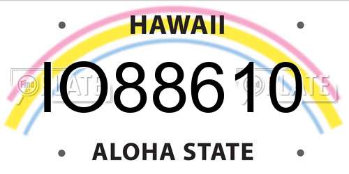 IO88610 Hawaii License Plate