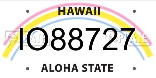 IO88727 Hawaii License Plate