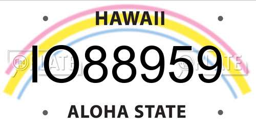 IO88959 Hawaii License Plate
