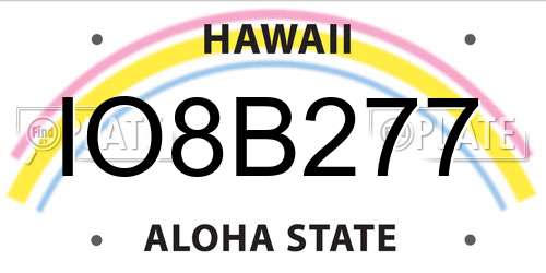 IO8B277 Hawaii License Plate