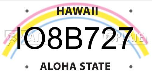IO8B727 Hawaii License Plate