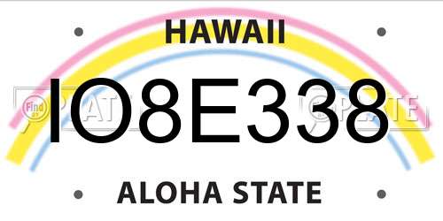 IO8E338 Hawaii License Plate