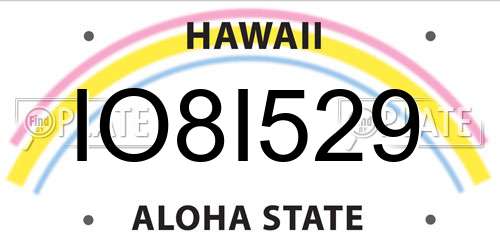 IO8I529 Hawaii License Plate