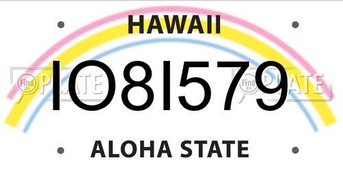 IO8I579 Hawaii License Plate