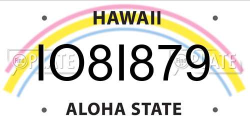 IO8I879 Hawaii License Plate